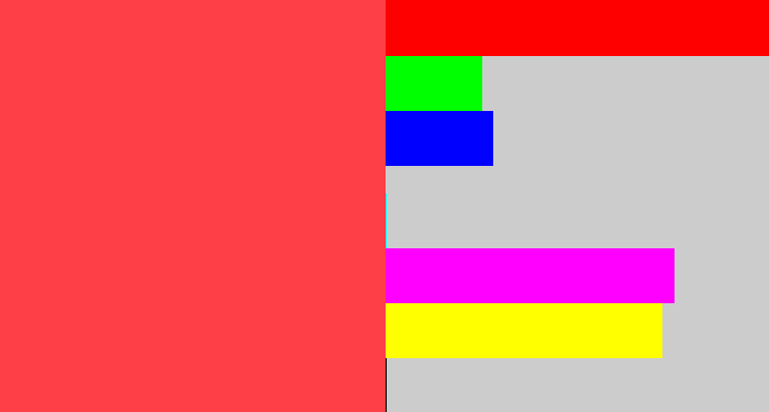 Hex color #ff3f47 - light red