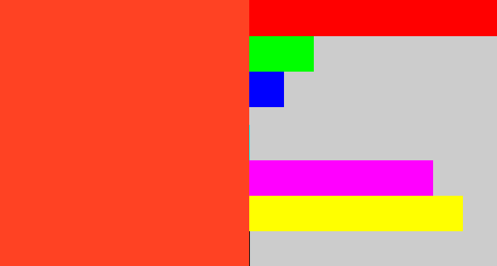 Hex color #ff4223 - orangey red