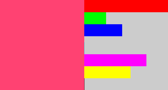 Hex color #ff4272 - warm pink