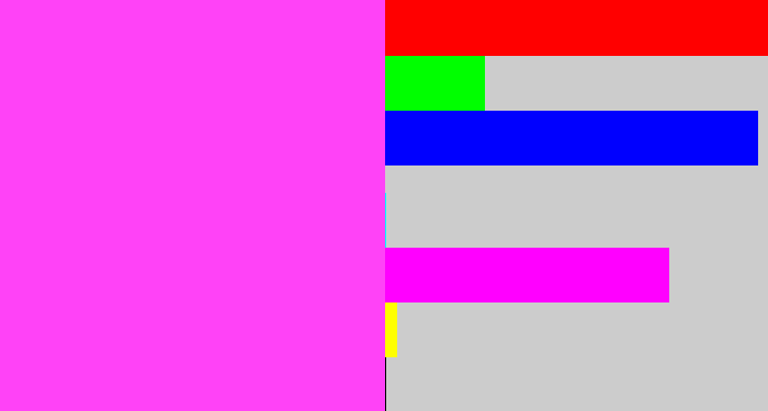 Hex color #ff42f7 - light magenta