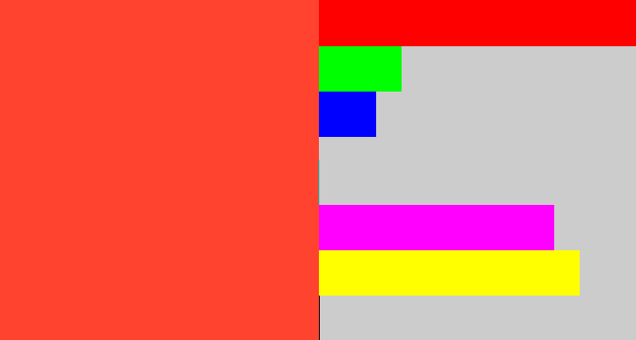 Hex color #ff432e - orangey red