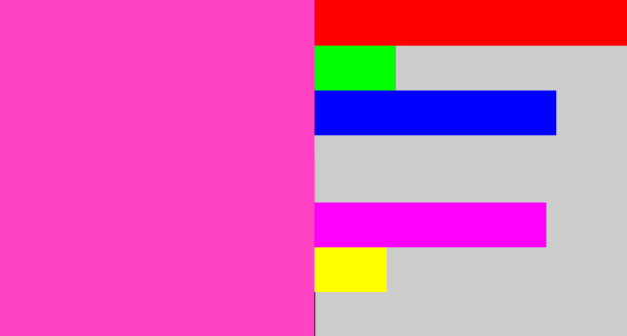 Hex color #ff43c4 - barbie pink