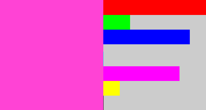 Hex color #ff43d5 - purple pink
