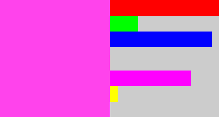 Hex color #ff43ec - light magenta