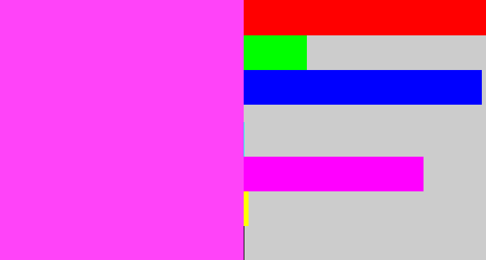Hex color #ff43f9 - violet pink