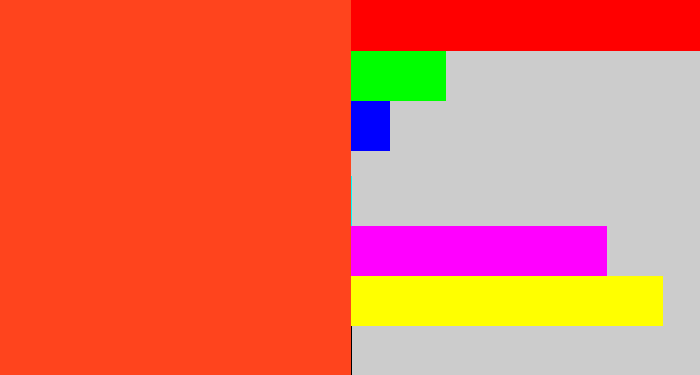 Hex color #ff441d - orange red