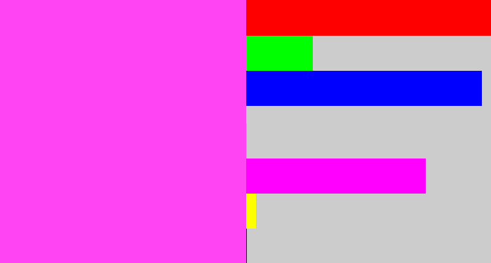 Hex color #ff44f4 - light magenta
