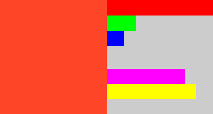 Hex color #ff4528 - orangey red