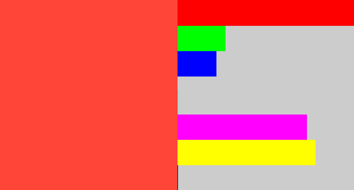 Hex color #ff4538 - light red