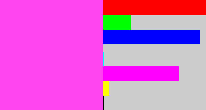 Hex color #ff45ef - light magenta