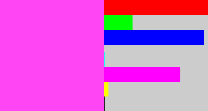 Hex color #ff45f4 - light magenta