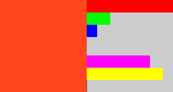 Hex color #ff461e - orange red