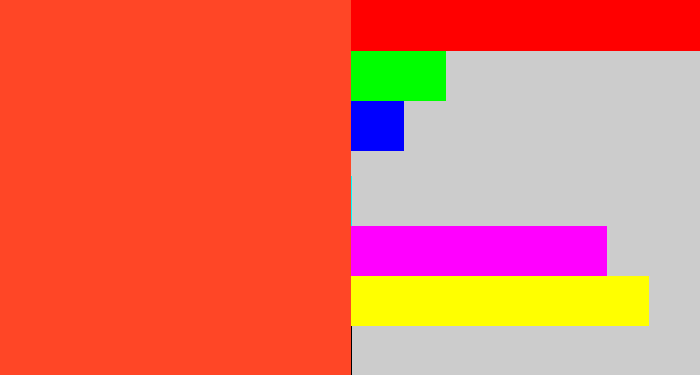Hex color #ff4626 - orangey red