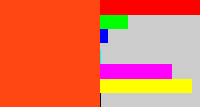 Hex color #ff4714 - orangered