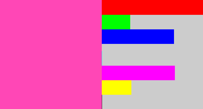 Hex color #ff47b6 - barbie pink