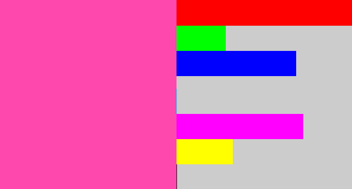 Hex color #ff48ad - barbie pink