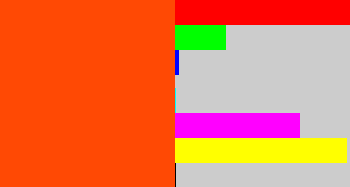 Hex color #ff4904 - blood orange