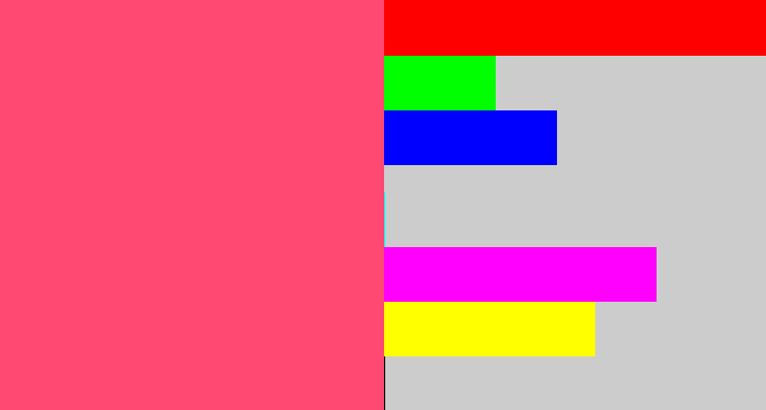 Hex color #ff4972 - warm pink