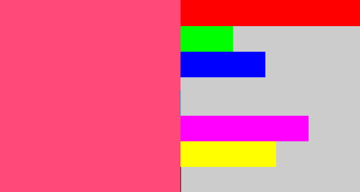 Hex color #ff4978 - warm pink