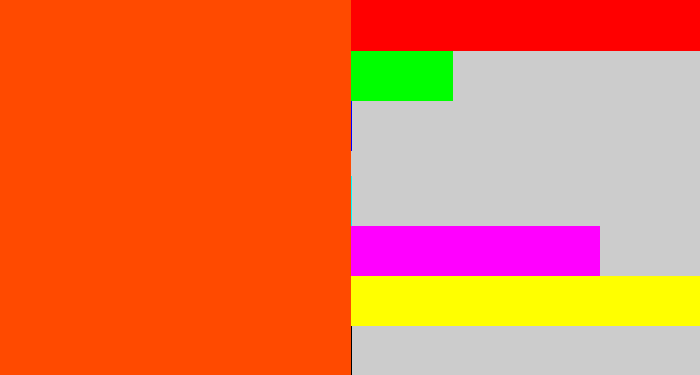 Hex color #ff4a00 - blood orange