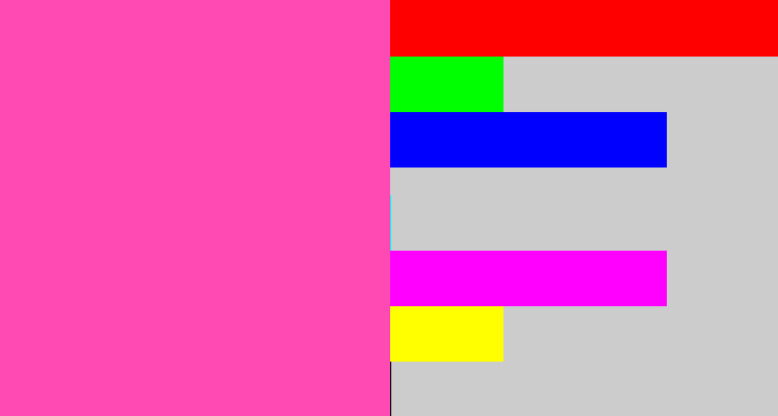 Hex color #ff4ab4 - barbie pink