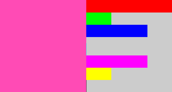 Hex color #ff4bb5 - barbie pink
