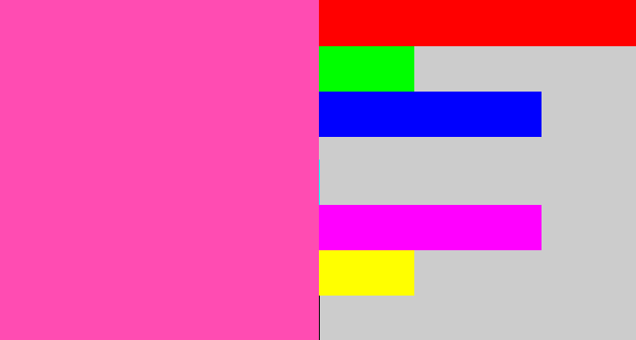 Hex color #ff4cb2 - barbie pink