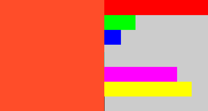 Hex color #ff4d29 - orangey red