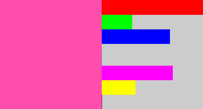 Hex color #ff4dab - barbie pink