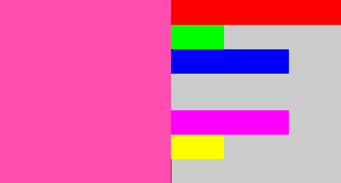 Hex color #ff4eb0 - barbie pink