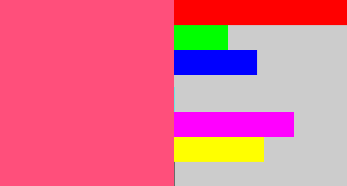 Hex color #ff4f7b - warm pink