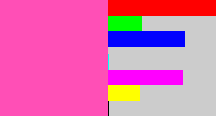 Hex color #ff4fb6 - barbie pink