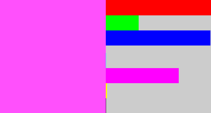 Hex color #ff50fc - violet pink