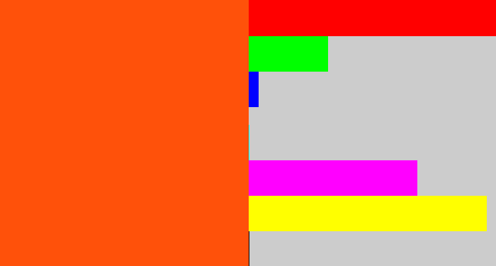 Hex color #ff510a - blood orange