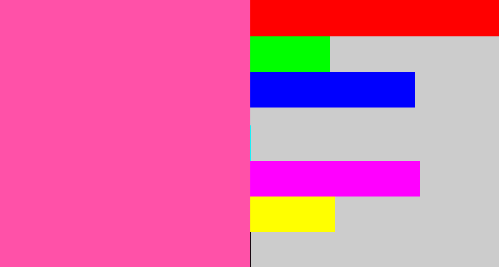 Hex color #ff51a8 - barbie pink