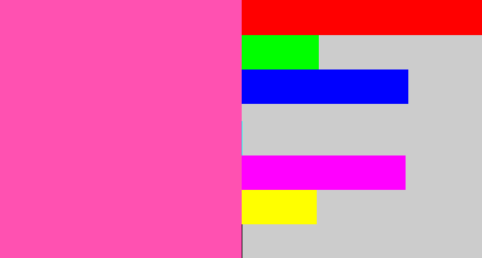 Hex color #ff51b1 - barbie pink