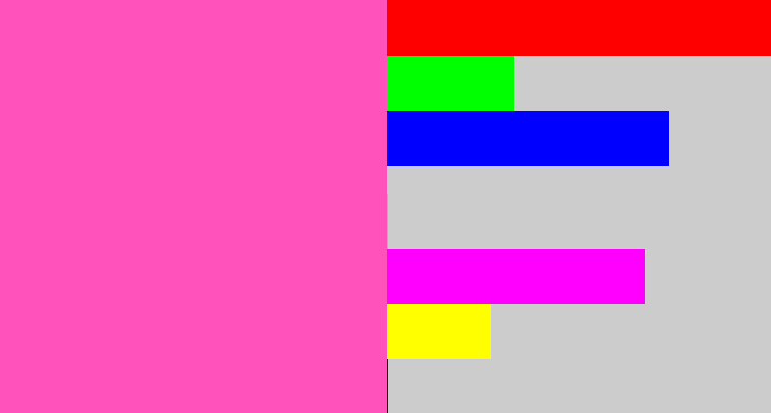 Hex color #ff53bb - bubble gum pink