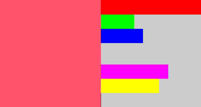 Hex color #ff546c - coral pink