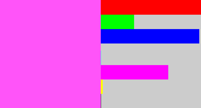 Hex color #ff54f9 - violet pink