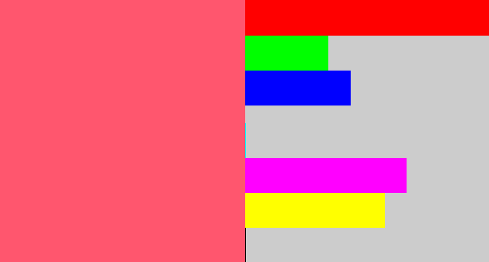 Hex color #ff566e - coral pink