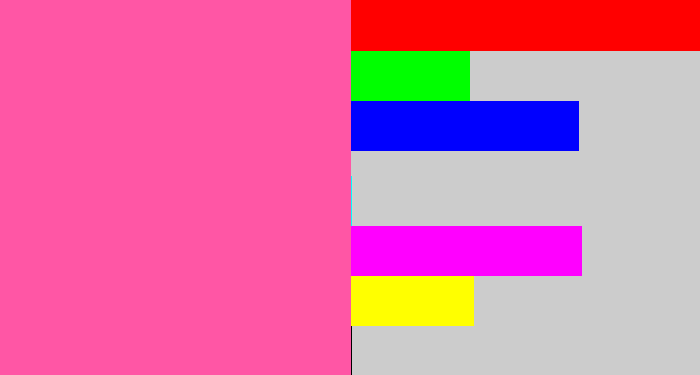 Hex color #ff56a5 - barbie pink