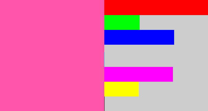 Hex color #ff56ac - barbie pink