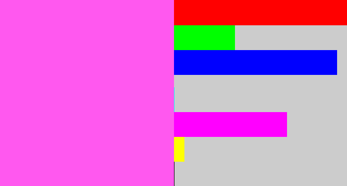 Hex color #ff58ef - light magenta