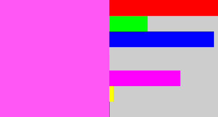 Hex color #ff58f5 - light magenta