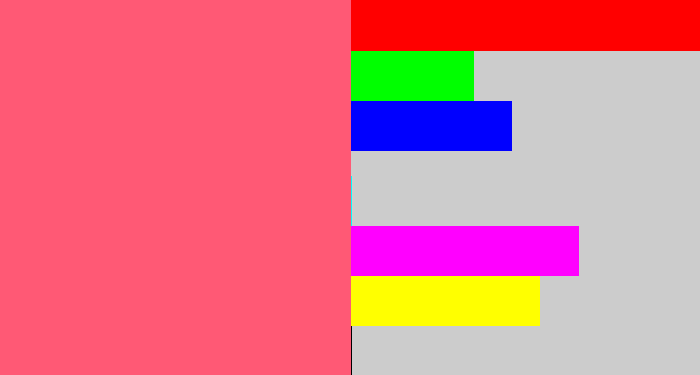 Hex color #ff5975 - warm pink