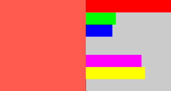 Hex color #ff5a4e - coral