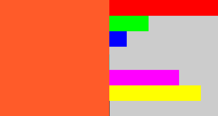 Hex color #ff5b29 - reddish orange