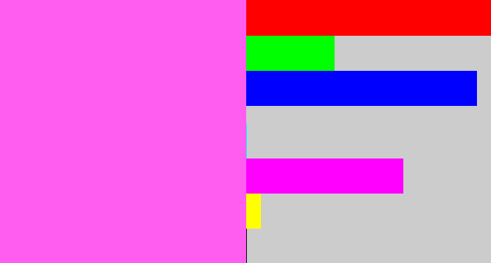 Hex color #ff5cf0 - light magenta
