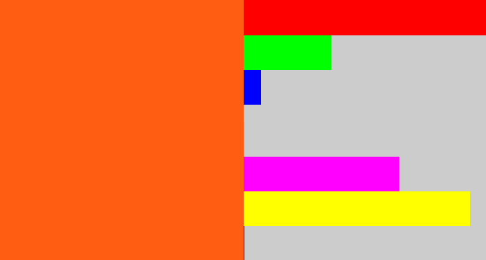 Hex color #ff5d11 - bright orange