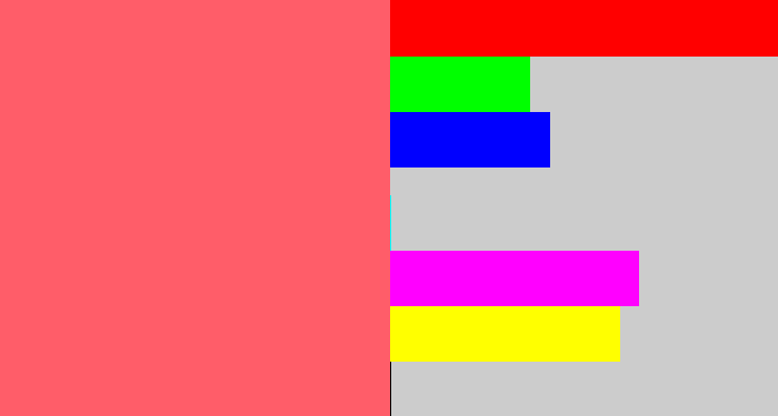Hex color #ff5d69 - coral pink